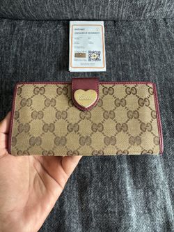 Authentic Gucci Guccissima Lovely Heart Long Wallet