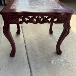 20 Inch Marble Style End Table