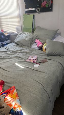 Queen bed frame with mattress!
