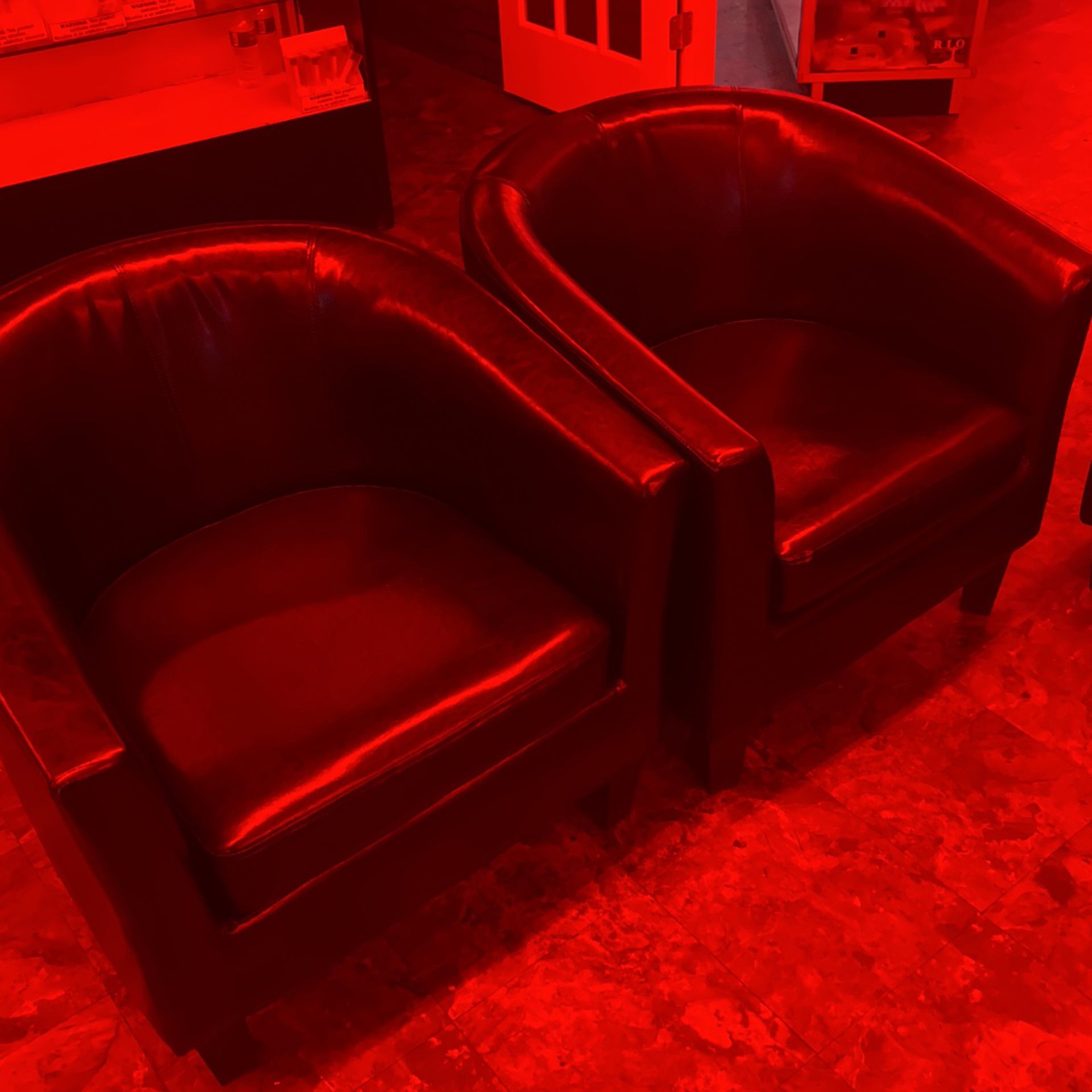 Barrel Faux Leather Chairs 
