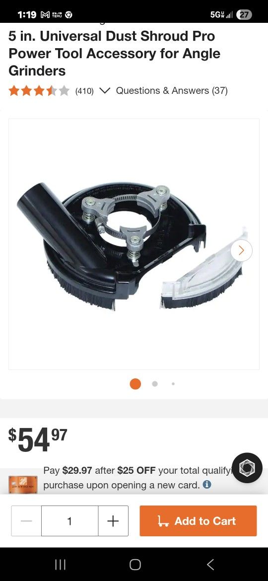 Dustless Technologies
4-6 in. Universal Dust Shroud Pro Power Tool Accessory for Angle Grinders