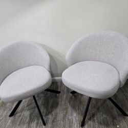 Modern Mid Century Upholstered Accent Chairs with Metal Legs 