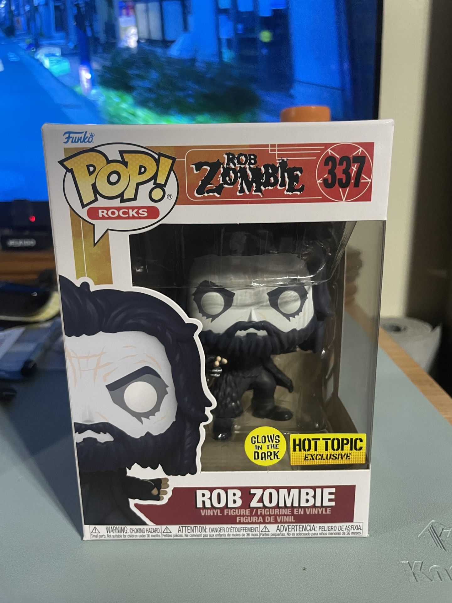 Funko Pop Rocks Rob Zombie #337 Hot Topic Exclusive Glows In The Dark