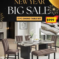 6 PC DINING TABLE SET 