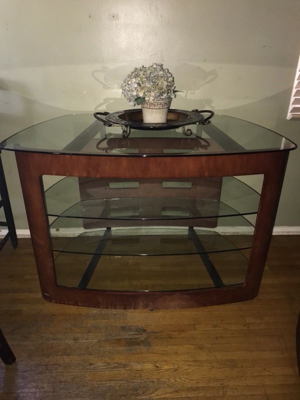 Glass tv stand