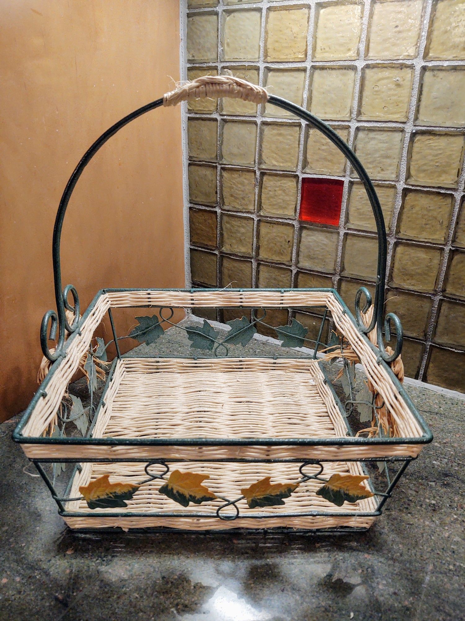 Vintage Wrought Iron Basket