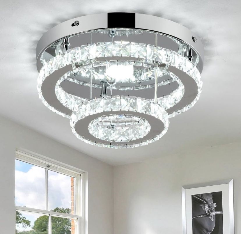 9.8" Crystal Chandelier LED Ceiling Light