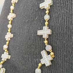 Moissanite Custom-made Cross Pendant Chain
