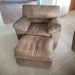 Leather Chair And Ottoman 