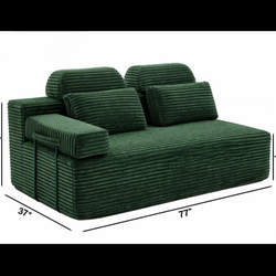 Boneless Memory Foam Sofa, Green Color