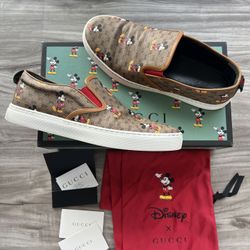 Gucci X Disney GG Supreme Slip-on Mickey Mouse Size 11.5 (Gucci 10.5) Men’s