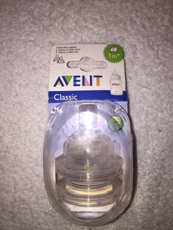 Avent Classic 1 Month + Slow Flow Nipples Set Of 2 New