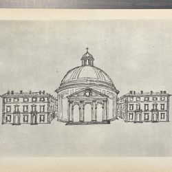 CHURCH -ARICIA Giovanni Gian Lorenzo Bernini Fine Art Print Antique Vintage 40’s  Original Italy Italian Printed Collectible BUILDING FACADE