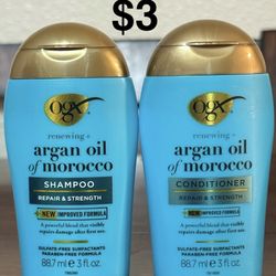 OGX Renewing + Argan Oil Of Morocco Shampoo/ Conditioner Repair & Strength Travel Size Set 