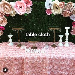 Pink table cloth