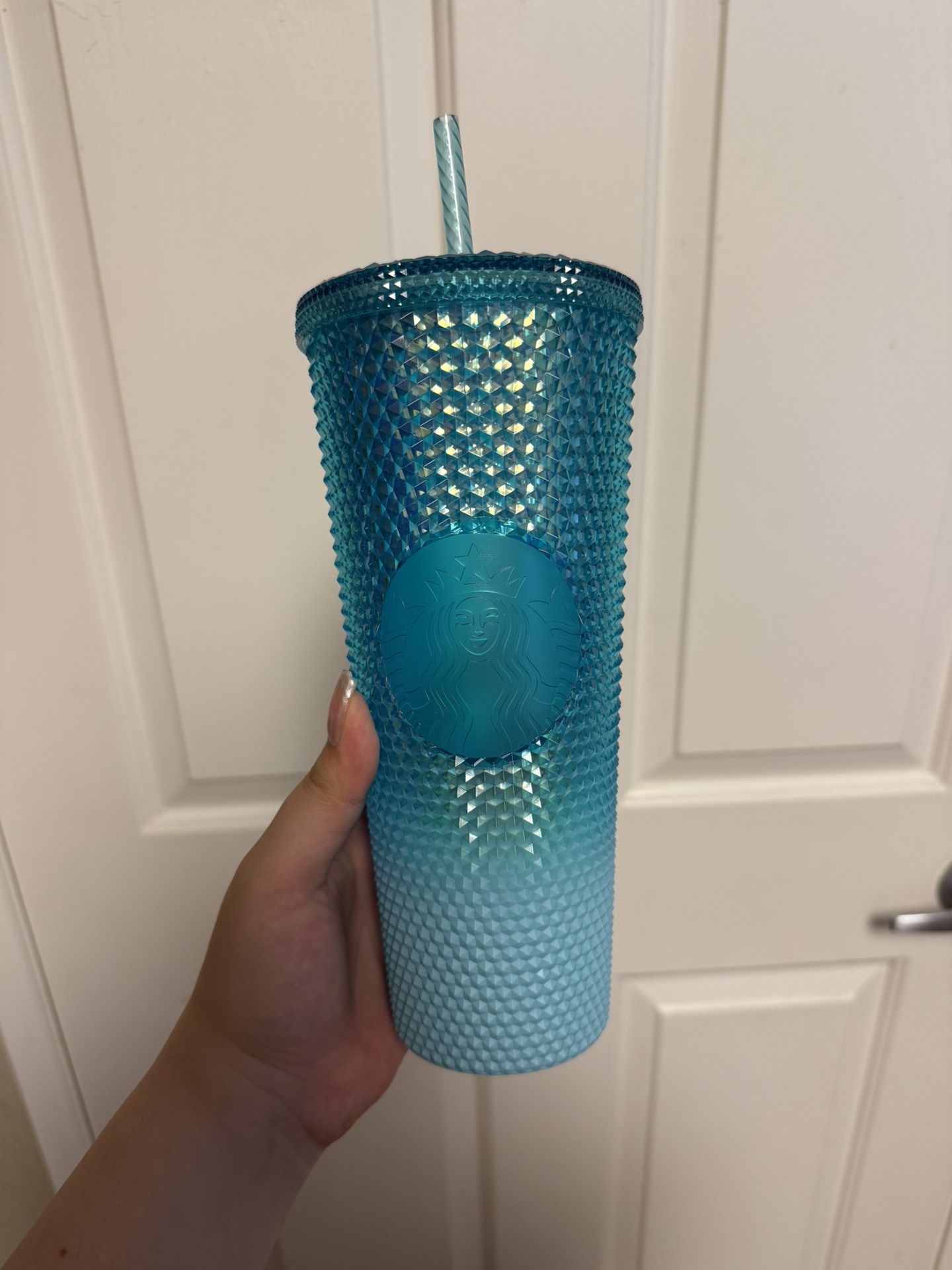 Starbucks Glacier Blue Ombre Gradient Studded Tumbler