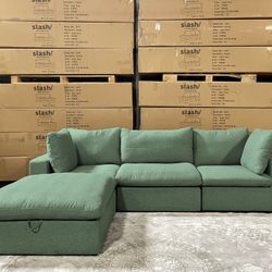 🏷SALE 💥 NEW IN BOX 📦 Cloud 4pc Modular Sectional Sofa Couch with Storage Ottoman