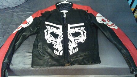 Skull leather jacket