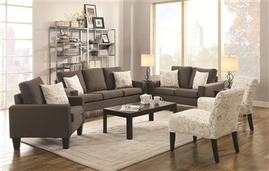 New! Bachman Collection: Grey 2 Piece Casual Sofa Set $39 Down (NO CREDIT CHECK FINANCING)