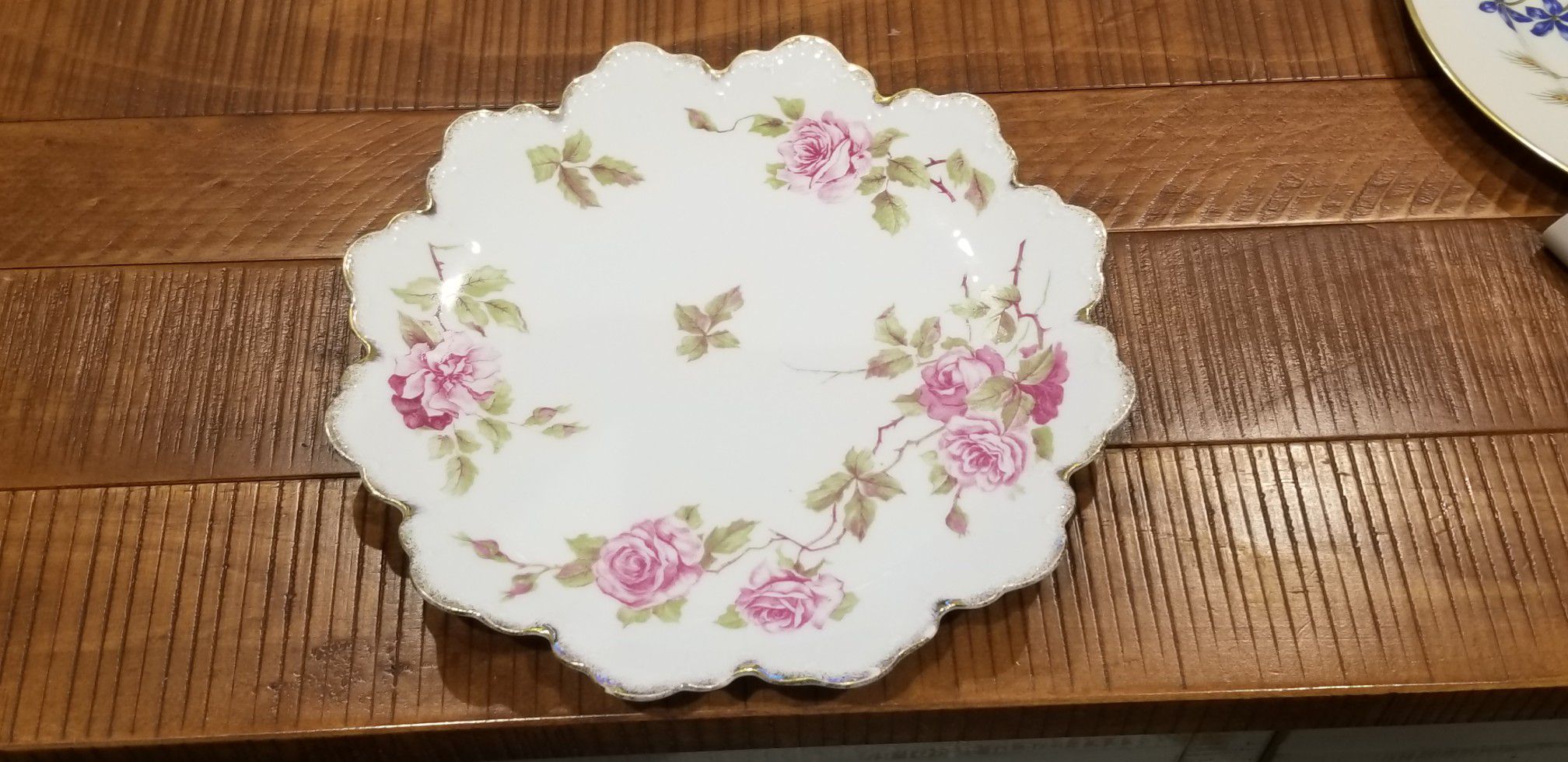 Antique China Hand Painted Floral Pattern Porcelain Large Serving plate