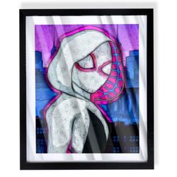 Spiderman Spider Gwen custom Art in Black Frame