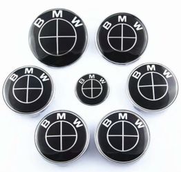 7Pcs B-M-W 50th 82mm 74mm 56mm 45mmAnniversary Wheel Emblem Rim HubCaps Badges