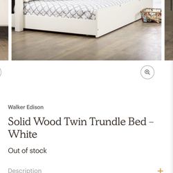 New In Box- Solid Wood Twin Trundle Bed - White