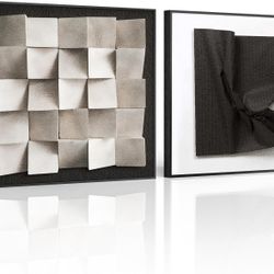 Framed Black and White Abstract Wall Art 