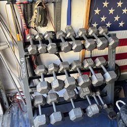 5Lbs-75Lbs Dumbell Set WITH RACKS