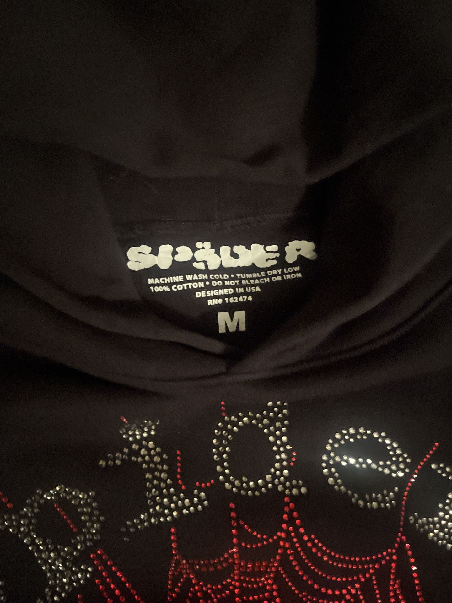 SP5DER OG Rhinestone Red and black