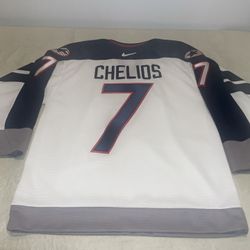Chris Chelios Nike Team USA Olympic Jersey White Sewn Clean Vintage Men 44 Small