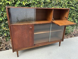 Mid-Century Nathan Teak Display Cabinet Bookcase – 1960s