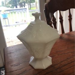Vintage Milk Glass Candy Dish Anchor Hocking Un