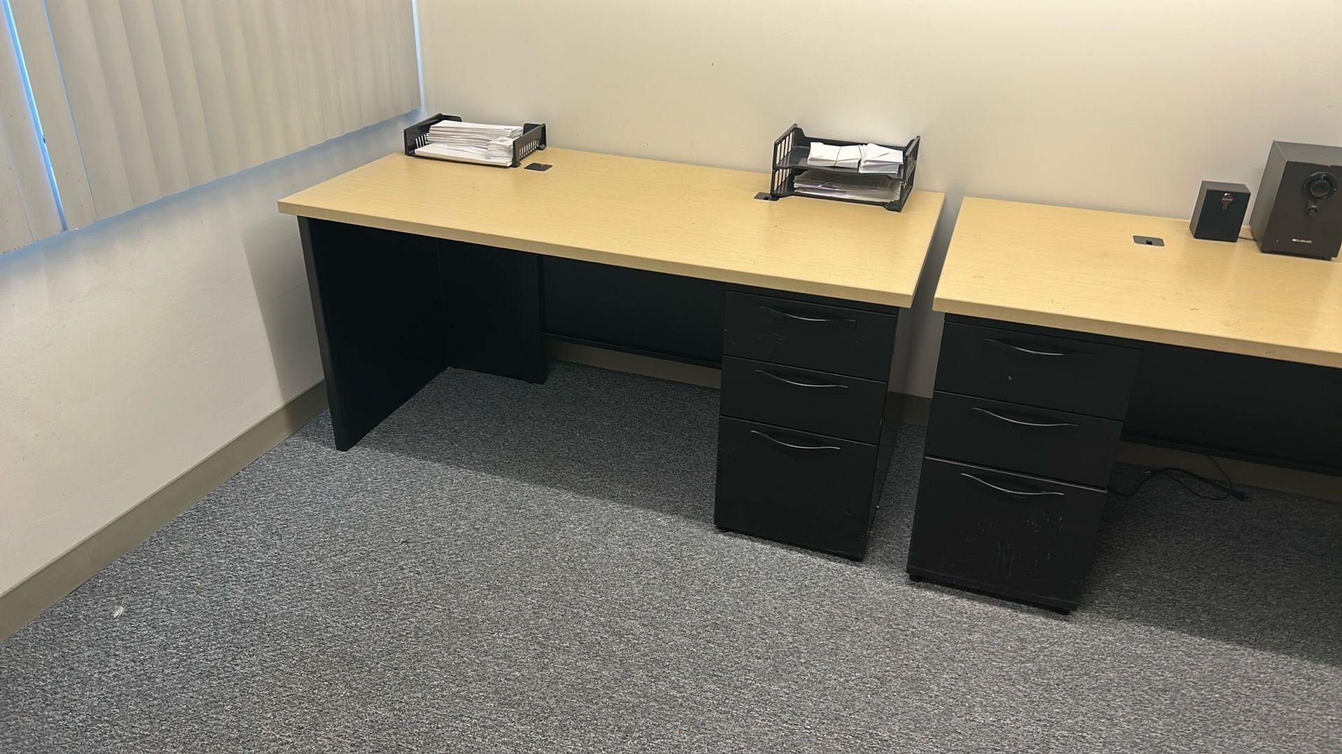 Office desk, cabinetry, and so on
