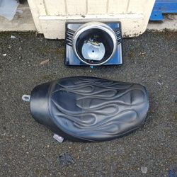 Motorcycle Seat And Headlight.