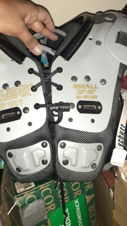 Youth football helmet and pads