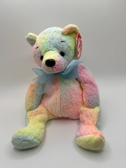 Rare Retired Ty Beanie Baby Mellow The Bear 2000 Mint P.E. Pellets With Errors