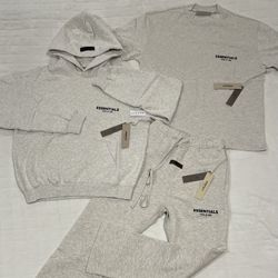 Fear Of God Essentials Light Oatmeal 3 Piece Set FW22 In XXL