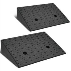 2pcs Rise Rubber Incline Ramps 19.7 in L x 11.8 in W x 4.3 in H in.