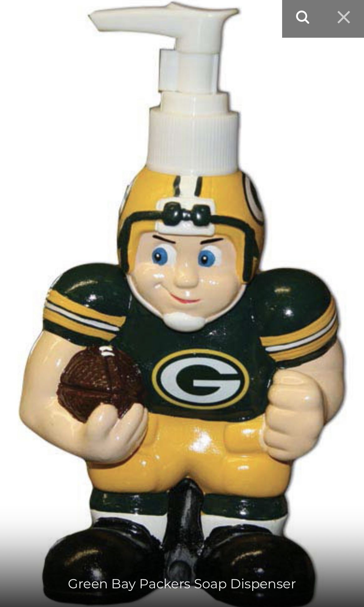 Green Bay Packers NFL Vintage Football Player Soap Dispenser! Quantity of 2! Like NEW!