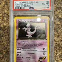 PSA 8 Rockets Mewtwo 1st Edition  Pokemon Card