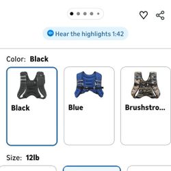 Weighted Vest 12LB BLK