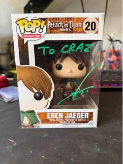 Eren Jaeger Duel signed ENG and JVA Funko Pop