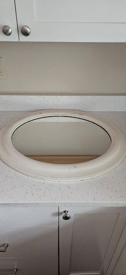 Oval Wall Mirror White Frame