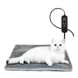 Pet Heating Pad for Dogs and Cats, Adjustable Temperature and Waterproof Washable Cover, 20x16