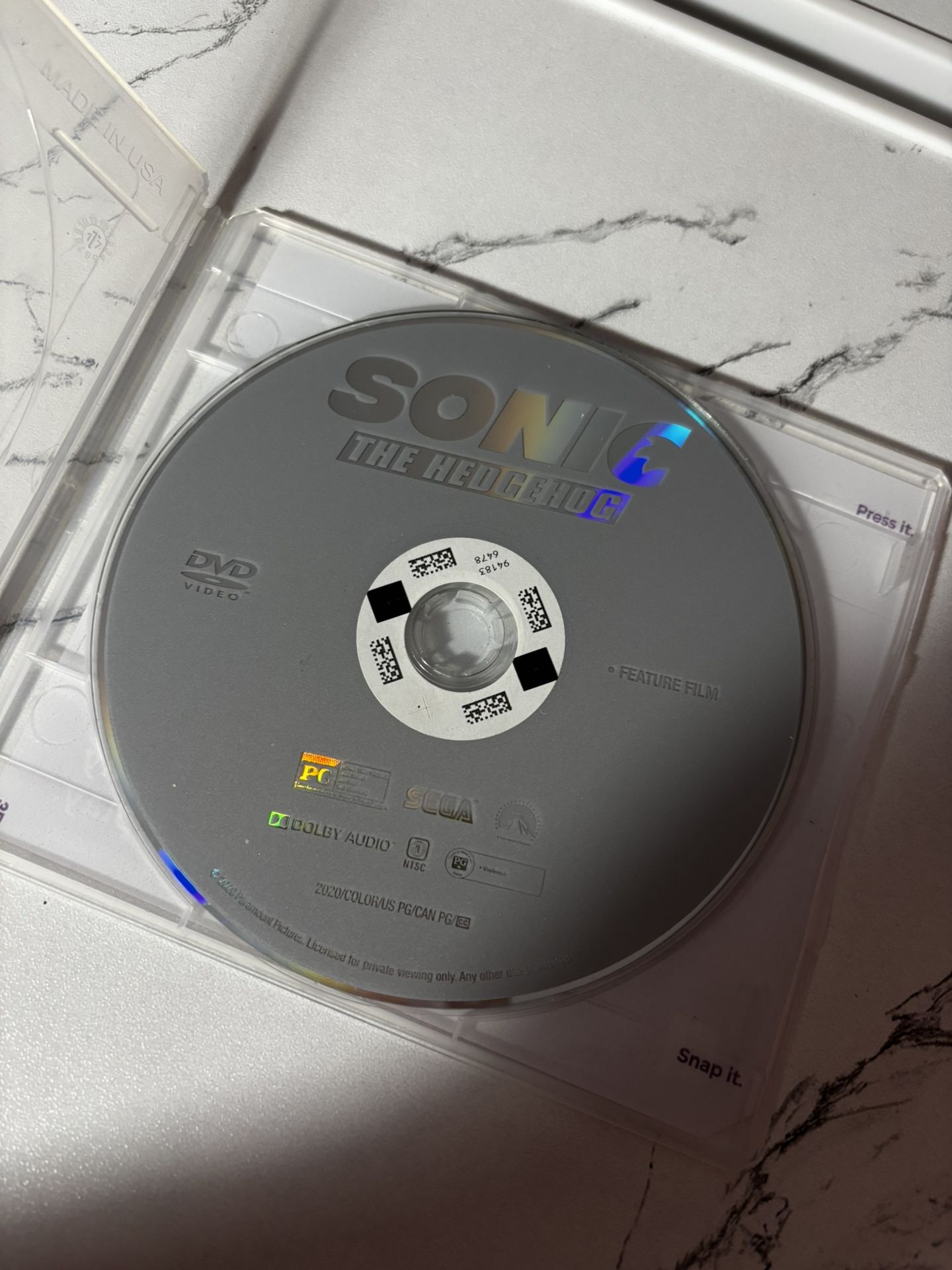 Sonic The Hedgehog Dvd