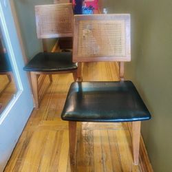 2 Mid Century Modern Cane Back Chairs