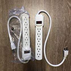 2 X White 6-Outlet Surge Protector