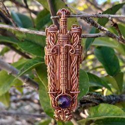 🟣Amethyst And Copper Pendant🟣