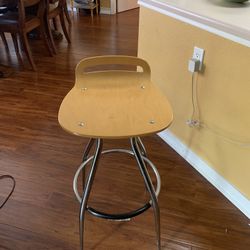 Bar Stool made Of Wood And Steel 